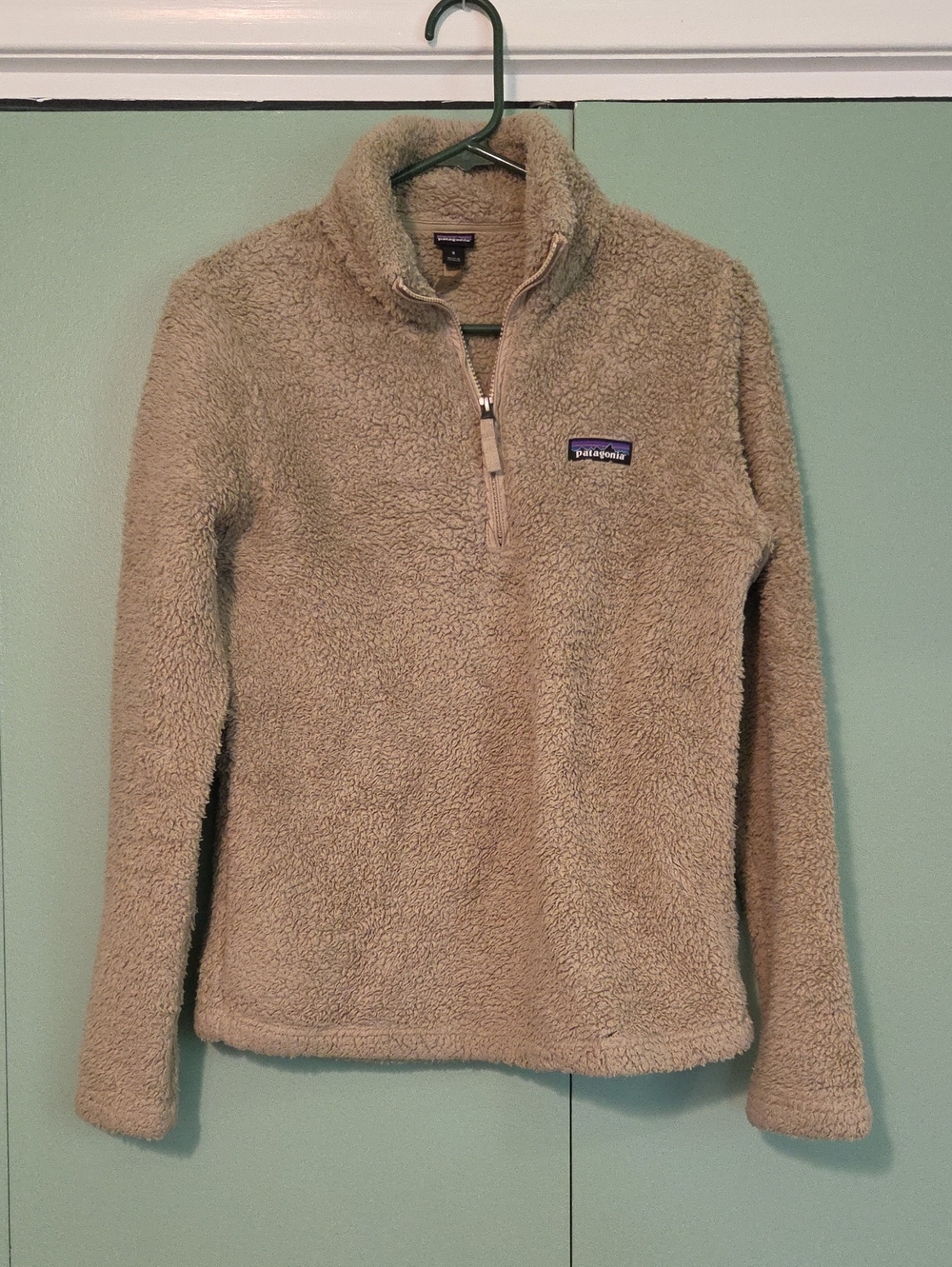 Patagonia Tan Teddy Fleece Half-Zip Pullover Jacket Size Small